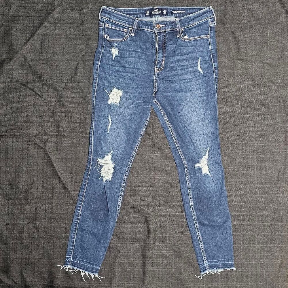 Hollister-co Women's Blue and Navy Jeans